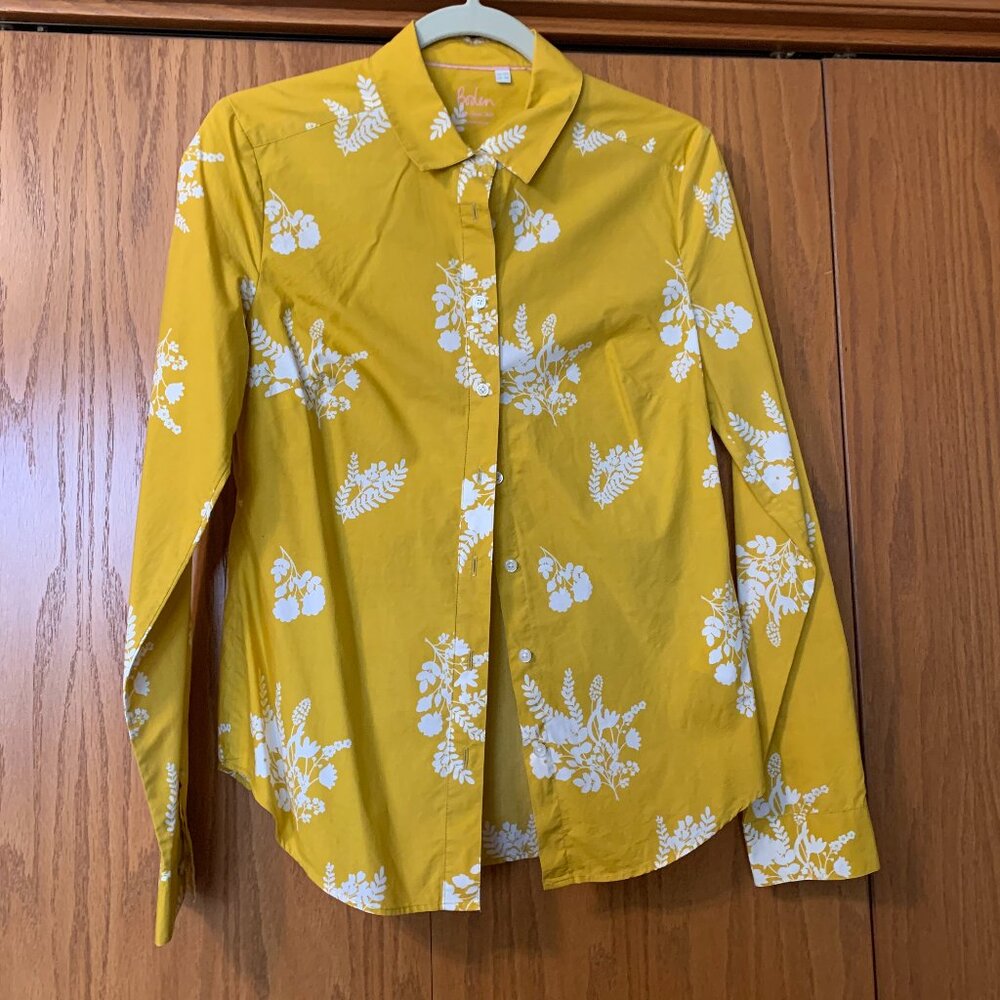 Boden Mustard Yellow Button Down Shirt Size 6R